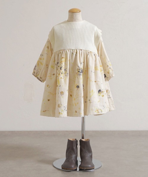 【セール】【NAOMI ITO(ナオミイトウ)】ニットドッキングワンピース 80cm・90cm・100cm（ワンピース）｜NAOMI ITO（ナオミイトウ）