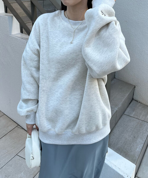 mline（エムライン）の「[mline]PHOTOビッグスウェット（スウェット・レディース・グレー/オフホワイト/ネイビー・FREE）」の10枚目の写真