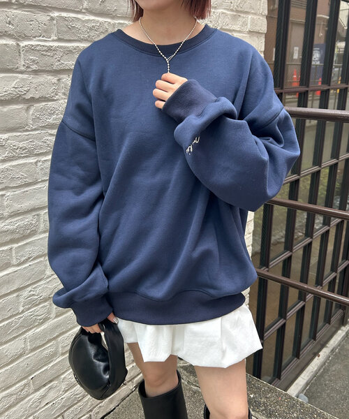 mline（エムライン）の「[mline]PHOTOビッグスウェット（スウェット・レディース・グレー/オフホワイト/ネイビー・FREE）」の18枚目の写真