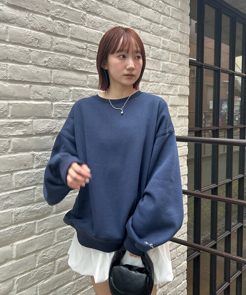 mline（エムライン）の「[mline]PHOTOビッグスウェット（スウェット・レディース・グレー/オフホワイト/ネイビー・FREE）」の21枚目の写真
