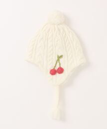 さくらんぼモチーフニット帽