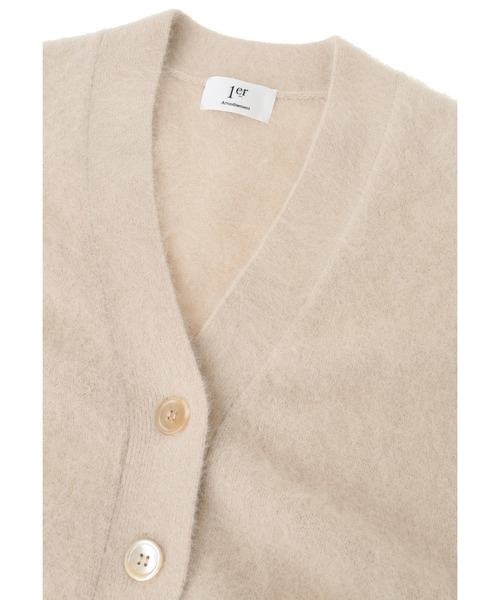 プルミエアロンディスモン2024年FW FOXアルパカVネックカーディガン