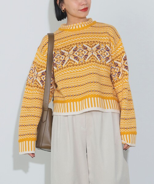 ヴィンテージ風 ジャカード ニット（手洗い可能）（ニット/セーター）｜BEAMS HEART（ビームスハート）