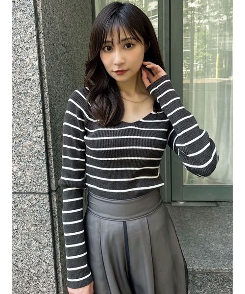 RESEXXY(リゼクシー)の「Vネックリブニットトップス(ニット/セーター・レディース・ブラック/ラベンダー/その他1/ホワイト・FREE)」の19枚目の写真
