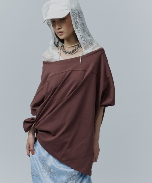 yae（ヤエ）の「2way loose sweat shirt / 2wayルーズスウェットシャツ（スウェット・レディース・ブラック/ベビーピンク/ライトグレー/ブラウン・FREE）」の11枚目の写真