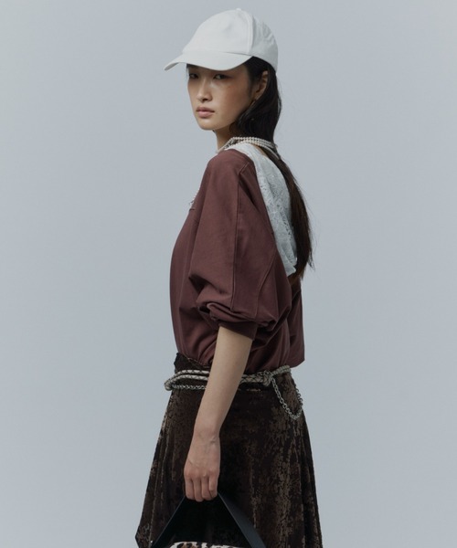 yae（ヤエ）の「2way loose sweat shirt / 2wayルーズスウェットシャツ（スウェット・レディース・ブラック/ベビーピンク/ライトグレー/ブラウン・FREE）」の8枚目の写真