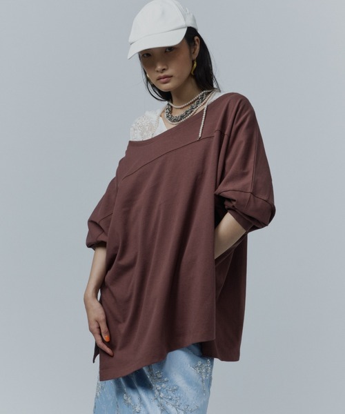 yae（ヤエ）の「2way loose sweat shirt / 2wayルーズスウェットシャツ（スウェット・レディース・ブラック/ベビーピンク/ライトグレー/ブラウン・FREE）」の9枚目の写真