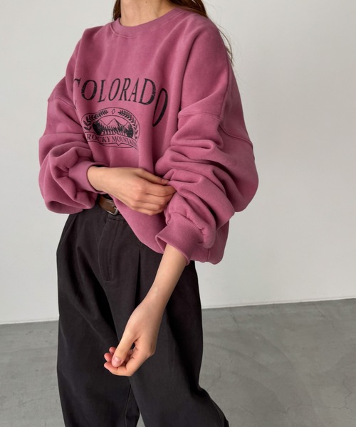 CANAL JEAN(キャナルジーン)の「El mar COLORADO裏起毛トレーナー(スウェット・レディース・ブラウン/ピンク/ベージュ・ONE SIZE)」の8枚目の写真