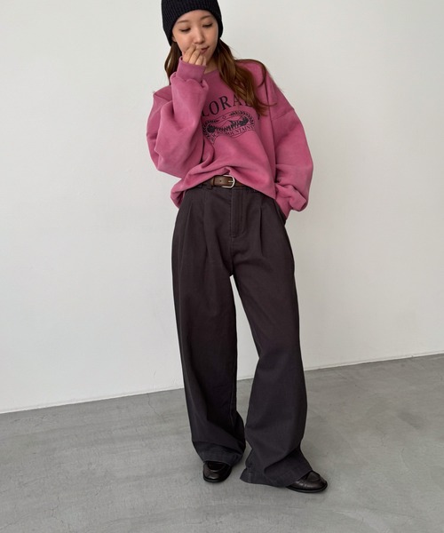 CANAL JEAN(キャナルジーン)の「El mar COLORADO裏起毛トレーナー(スウェット・レディース・ブラウン/ピンク/ベージュ・ONE SIZE)」の10枚目の写真