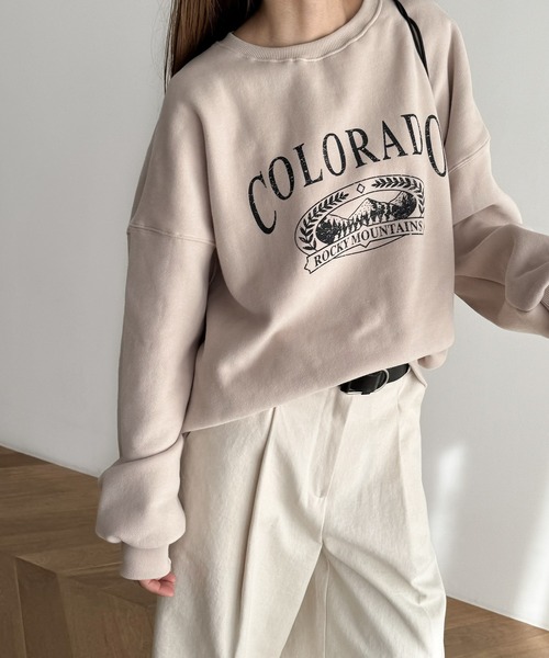 CANAL JEAN(キャナルジーン)の「El mar COLORADO裏起毛トレーナー(スウェット・レディース・ブラウン/ピンク/ベージュ・ONE SIZE)」の17枚目の写真