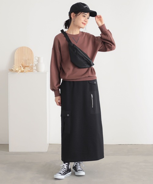 n'OrLABEL(ノアールレーベル)の「裏起毛ナイロンポケットスカート(スカート・レディース・ブラック/チャコールグレー・2/1)」の13枚目の写真