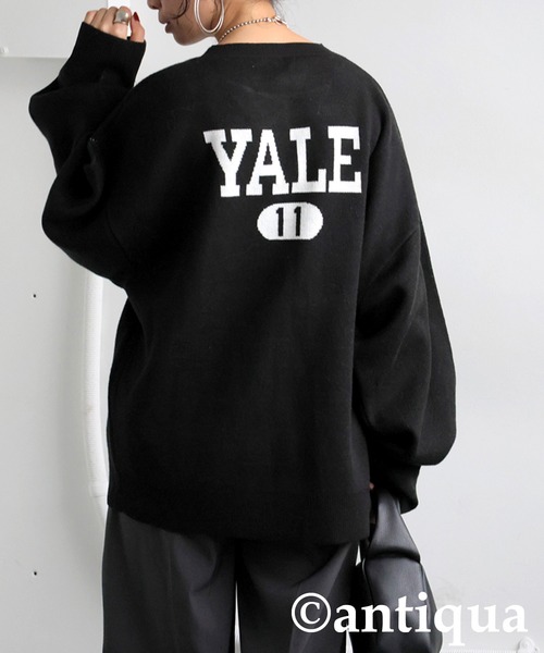 antiqua(アンティカ)の「YALE カレッジロゴニット(ニット/セーター・レディース・ネイビー/ブラック/グレー・ONESIZE)」の2枚目の写真