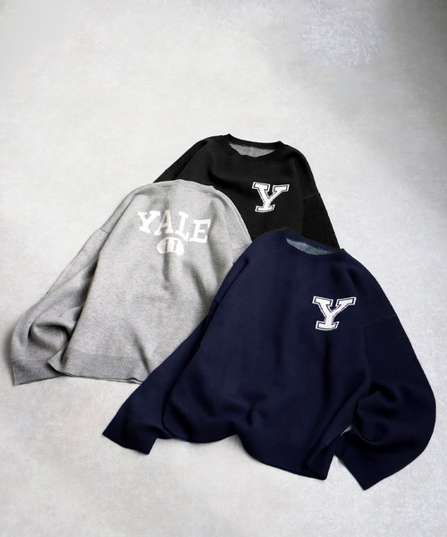 antiqua(アンティカ)の「YALE カレッジロゴニット(ニット/セーター・レディース・ネイビー/ブラック/グレー・ONESIZE)」の6枚目の写真