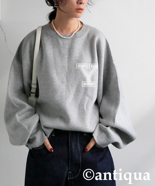 antiqua(アンティカ)の「YALE カレッジロゴニット(ニット/セーター・レディース・ネイビー/ブラック/グレー・ONESIZE)」の18枚目の写真