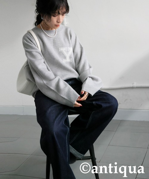 antiqua(アンティカ)の「YALE カレッジロゴニット(ニット/セーター・レディース・ネイビー/ブラック/グレー・ONESIZE)」の19枚目の写真