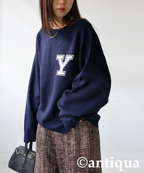 antiqua(アンティカ)の「YALE カレッジロゴニット(ニット/セーター・レディース・ネイビー/ブラック/グレー・ONESIZE)」の13枚目の写真