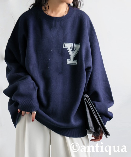 antiqua(アンティカ)の「YALE カレッジロゴニット(ニット/セーター・レディース・ネイビー/ブラック/グレー・ONESIZE)」の15枚目の写真