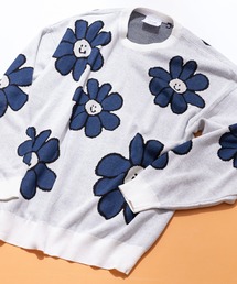 （What it isNt）ART BY MARKGONZALES（ワットイットイズント）の「【（What it isNt）ART BY MARKGONZALES / (ワットイットイズント) アートバイマークゴンザレス】シャギーダブルジャガード クルーネックセーター  ユニセックス（ニット/セーター）」