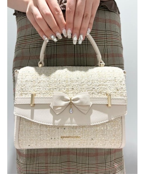ツイードアクセントリボンショルダーバッグ（ショルダーバッグ