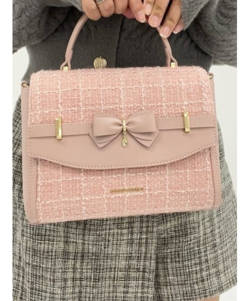ツイードアクセントリボンショルダーバッグ（ショルダーバッグ