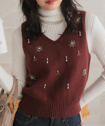 KOBE LETTUCE | ビジューニットベスト(ベスト)