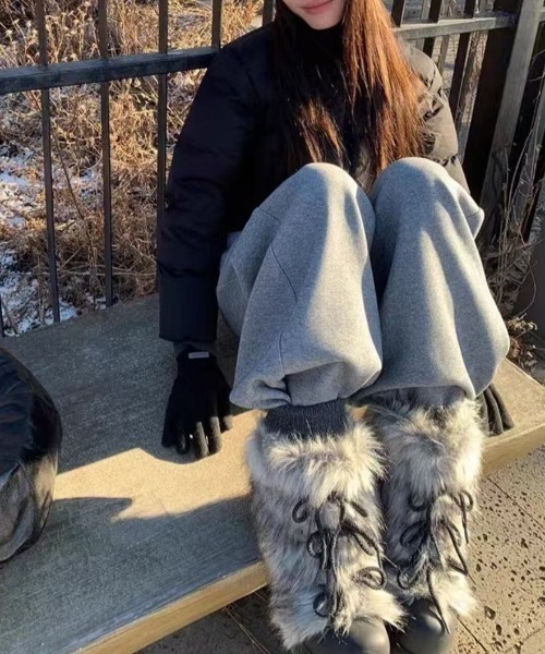 AsRiRe（アスリレイ）の「フワフワ厚底ボアブーツ（ブーツ・レディース・ブラウン/ブラック/ライトブラウン・M/S/L）」の16枚目の写真