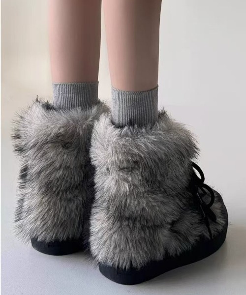 AsRiRe（アスリレイ）の「フワフワ厚底ボアブーツ（ブーツ・レディース・ブラウン/ブラック/ライトブラウン・M/S/L）」の12枚目の写真