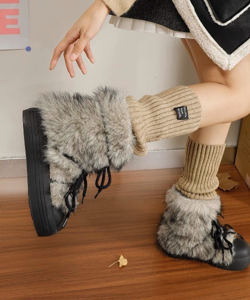 AsRiRe（アスリレイ）の「フワフワ厚底ボアブーツ（ブーツ・レディース・ブラウン/ブラック/ライトブラウン・M/S/L）」の19枚目の写真