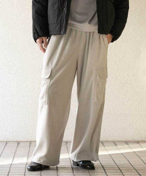 SENSE OF PLACE by URBAN RESEARCH（センスオブプレイスバイアーバンリサーチ）の「フリースカーゴパンツ（その他パンツ・メンズ・ライトグレー/ネイビー/ミント・MEDIUM/LARGE）」の4枚目の写真