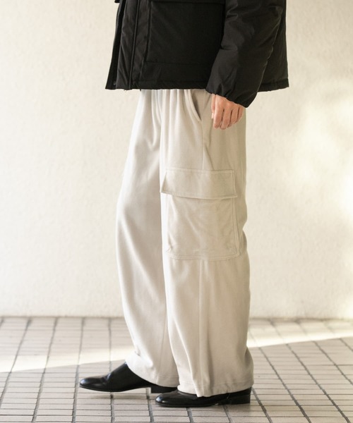 SENSE OF PLACE by URBAN RESEARCH（センスオブプレイスバイアーバンリサーチ）の「フリースカーゴパンツ（その他パンツ・メンズ・ライトグレー/ネイビー/ミント・MEDIUM/LARGE）」の7枚目の写真