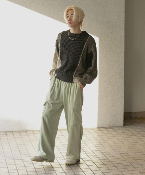 SENSE OF PLACE by URBAN RESEARCH（センスオブプレイスバイアーバンリサーチ）の「フリースカーゴパンツ（その他パンツ・メンズ・ライトグレー/ネイビー/ミント・MEDIUM/LARGE）」の15枚目の写真