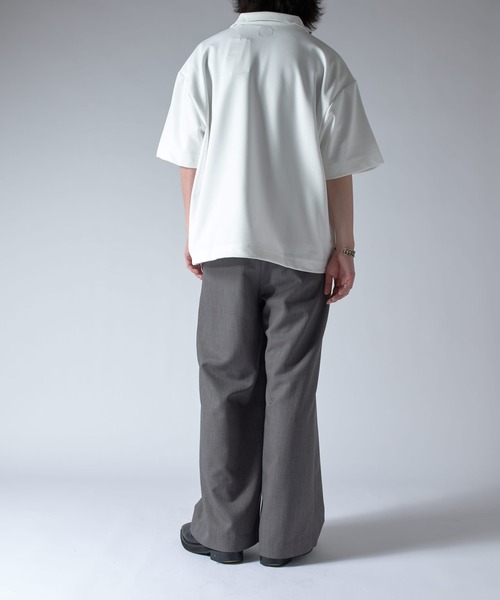 Lui's ジョーゼットスタンドハーフZIPカットソー