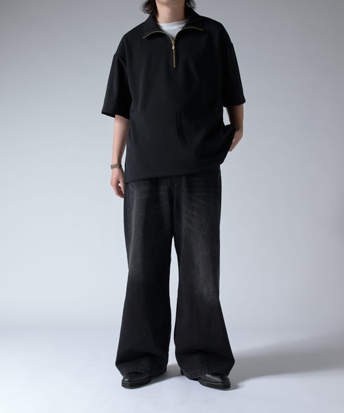 dlo-nyc ディーロー　半袖カットソー　ハーフzip 90s  ストリート dlo-nyc ディーロー 半袖カットソー ハーフzip 90s ストリート