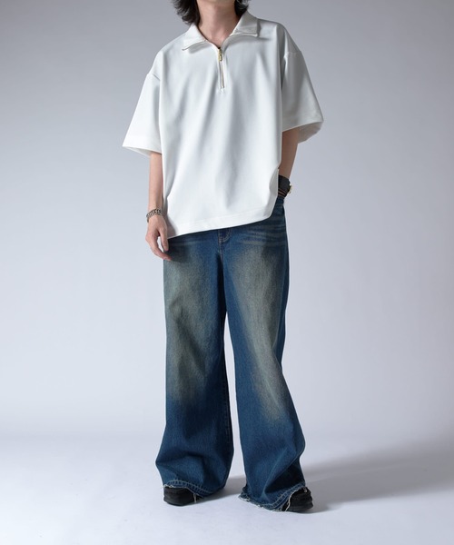 dlo-nyc ディーロー　半袖カットソー　ハーフzip 90s  ストリート dlo-nyc ディーロー 半袖カットソー ハーフzip 90s ストリート