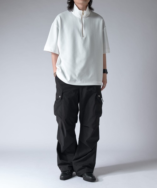 ジョーゼットハーフZIP s/s カットソー（Tシャツ/カットソー