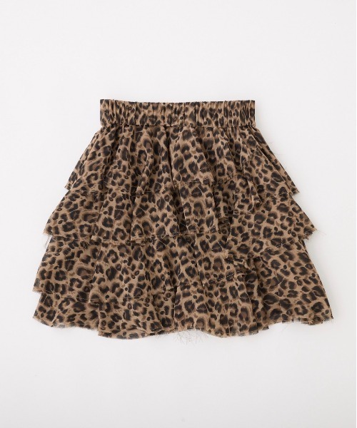 one after another NICE CLAUP（ワンアフターアナザーナイスクラップ）の「ティアードフリルミニスカート（スカート・レディース・グレー/レオパード/ホワイト/ブラック・FREE）」の9枚目の写真