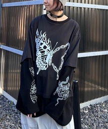 Candy Stripper | FIRE BUTTERFLY LAYERED トップス(Tシャツ/カットソー)