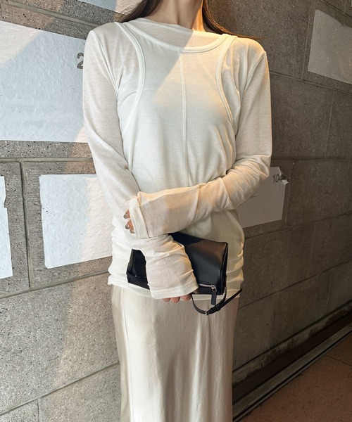 セール】シアーレイヤードカットソー（Tシャツ/カットソー）｜select