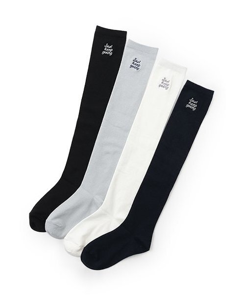 LOVETOXIC（ラブトキシック）の「ロゴ刺繍ニーハイソックス（ソックス/靴下・キッズ・チャコール/ネイビー/ブラック/オフホワイト・20-22cm/23-25cm）」の8枚目の写真