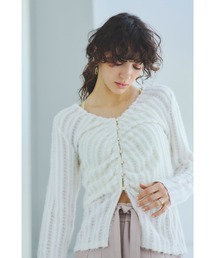 シャギーレース前開きブラウス