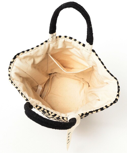 Ray BEAMS(レイビームス)の「【別注】beej / ウーブン トートバッグ(かごバッグ・レディース・グリーン系その他2/ブラック・ONE SIZE)」の11枚目の写真