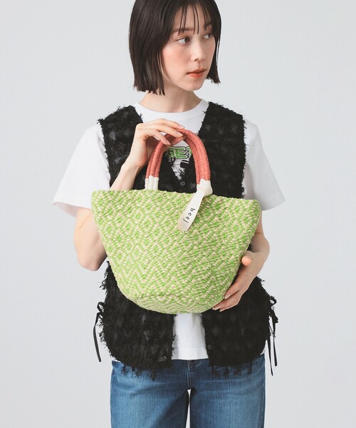 Ray BEAMS(レイビームス)の「【別注】beej / ウーブン トートバッグ(かごバッグ・レディース・グリーン系その他2/ブラック・ONE SIZE)」の12枚目の写真