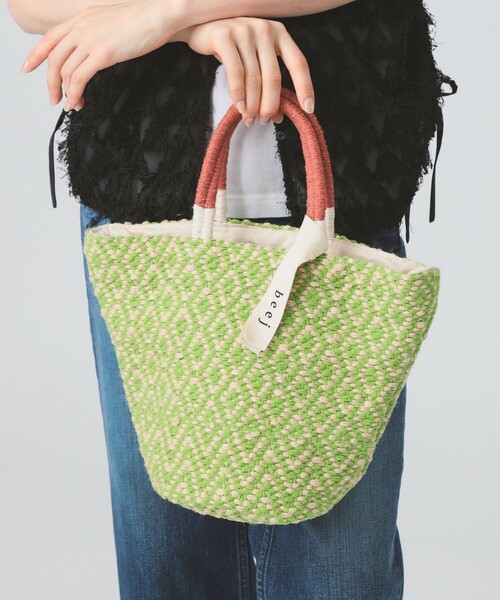 Ray BEAMS(レイビームス)の「【別注】beej / ウーブン トートバッグ(かごバッグ・レディース・グリーン系その他2/ブラック・ONE SIZE)」の13枚目の写真