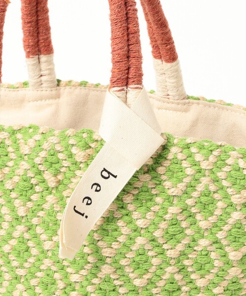 Ray BEAMS(レイビームス)の「【別注】beej / ウーブン トートバッグ(かごバッグ・レディース・グリーン系その他2/ブラック・ONE SIZE)」の17枚目の写真