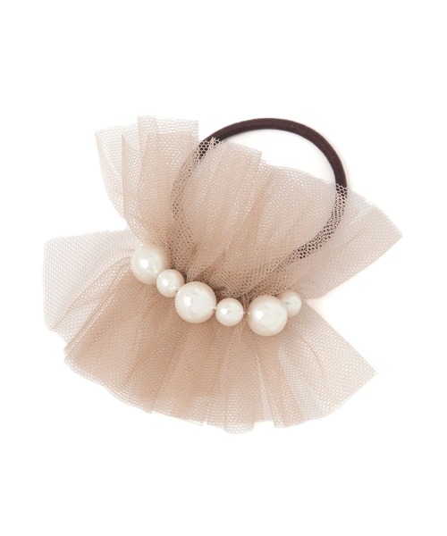 studio CLIP(スタディオクリップ)の「パールシアーポニー(ヘアゴム・レディース・チャコール/ベージュ/ブラック・FREE)」の3枚目の写真