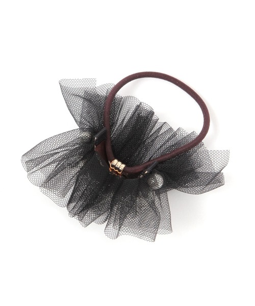 studio CLIP(スタディオクリップ)の「パールシアーポニー(ヘアゴム・レディース・チャコール/ベージュ/ブラック・FREE)」の4枚目の写真