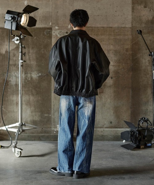 ASTRONOMY(アストロノミー)の「ユーズド加工ウォッシュドストレートデニム(デニムパンツ・メンズ・ブルー系その他/ブラック/ブルー・XL/S/M/L)」の22枚目の写真