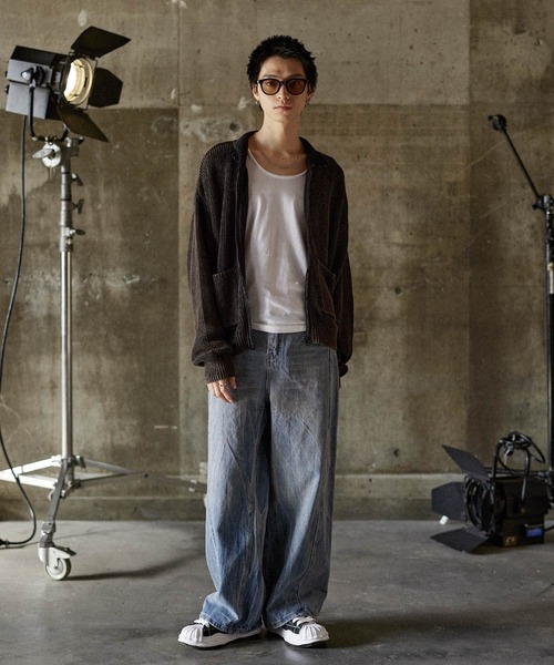 ASTRONOMY(アストロノミー)の「ユーズド加工ウォッシュドストレートデニム(デニムパンツ・メンズ・ブルー系その他/ブラック/ブルー・XL/S/M/L)」の14枚目の写真