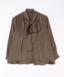 トゥエルブアジェンダ 12Twelve Agenda パウダーサテンドルマンシャツ （ブラウン） トゥエルブアジェンダ 12Twelve Agenda パウダーサテンドルマン
