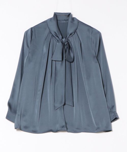 12Twelve Agenda（トゥエルブ　アジェンダ）の「【再入荷！ベストセラー】ヴィンテージサテンボウタイブラウス（シャツ/ブラウス・レディース・ブラウン/グレイッシュベージュ/アイボリー/サックスブルー/ネイビー/ミント/ブルー/カーキ/ピンク・M）」の8枚目の写真